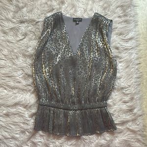 Metallic leopard print dressy tank top